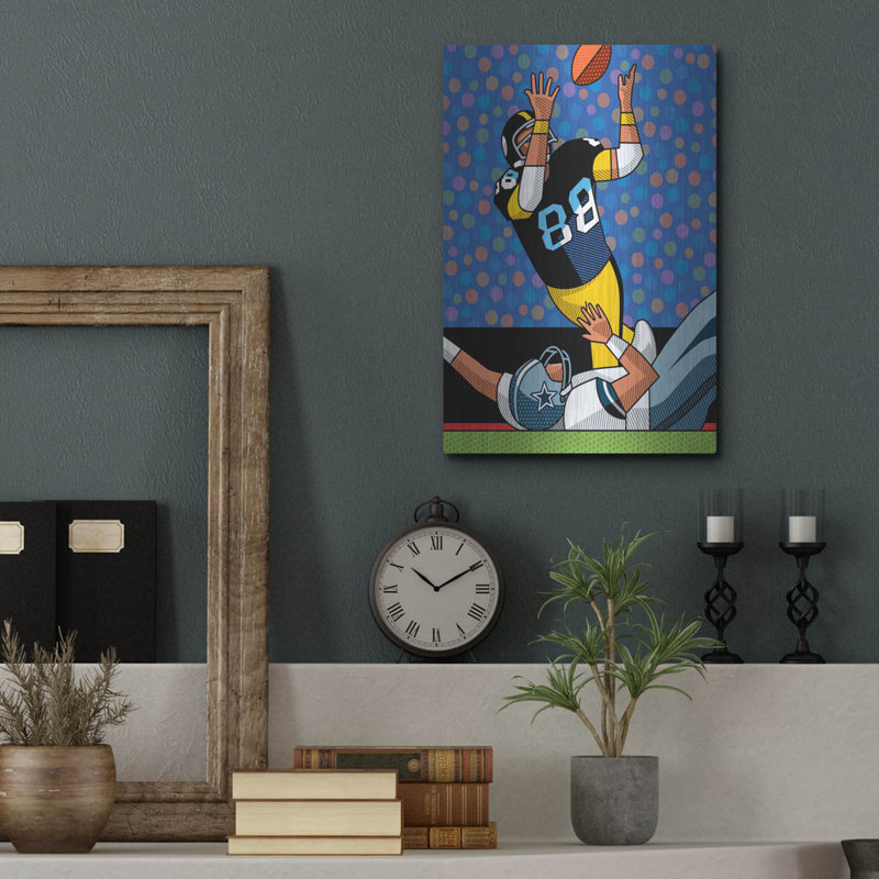 Red Barrel Studio® «Lynn Swann Super Bowl Catch» par Ron Magnes, art mural en métal, H 16 po x l 12 po