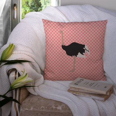 Coussin décoratif extérieur autruche check