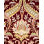 Tapis rouge en laine noué à la main de conception unique 4 pi 7 po x 7 pi 7 po Hayner