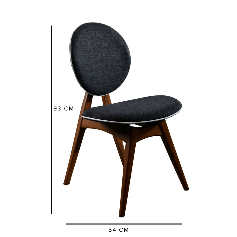 Chaise d'appoint revêtue de lin King Louis, Gris anthracite