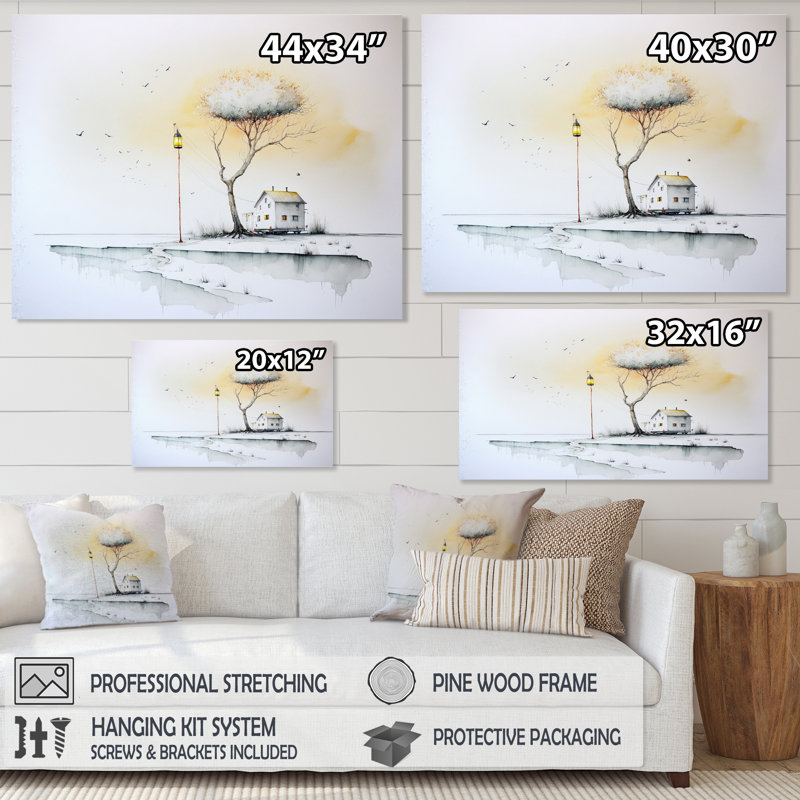 «Cloud Tree» par Little Watercolor House, reproduction sur toile, H 30 po x l 40 po x P 1,5 po, Toile tendue