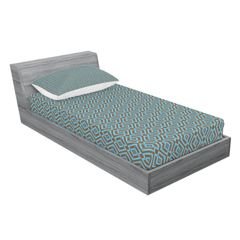 Ensemble de draps géométriques imbriqués, Ensemble de draps pour lit simple avec drap-housse