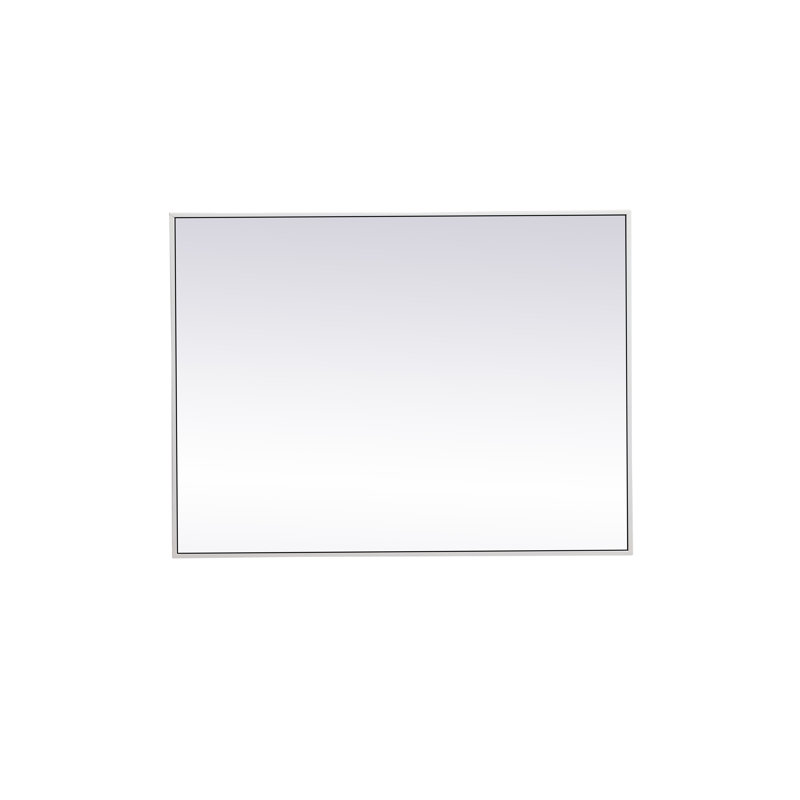 Sabine Metal Rectangle Wall Mirror, 36" x 27", White