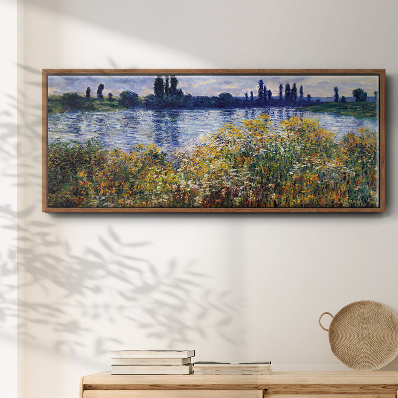 Les bords de seine à Vétheuil par Monet - Toile encadrée