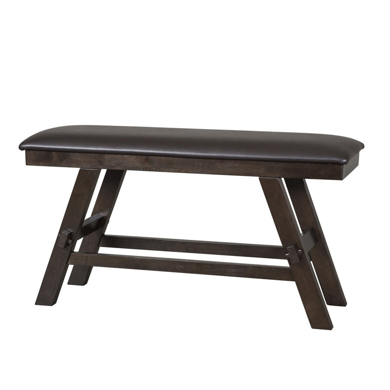 Aljona Eton Faux Leather Upholstered Dining Bench, Dark Brown