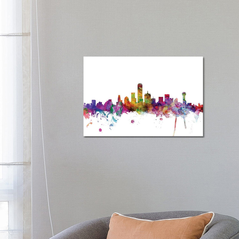 Dallas, Texas Skyline by Michael Tompsett - 1 Piece Wrapped Canvas Wall Art, 66.04 cm H x 45.72 cm W x 3.175 cm D