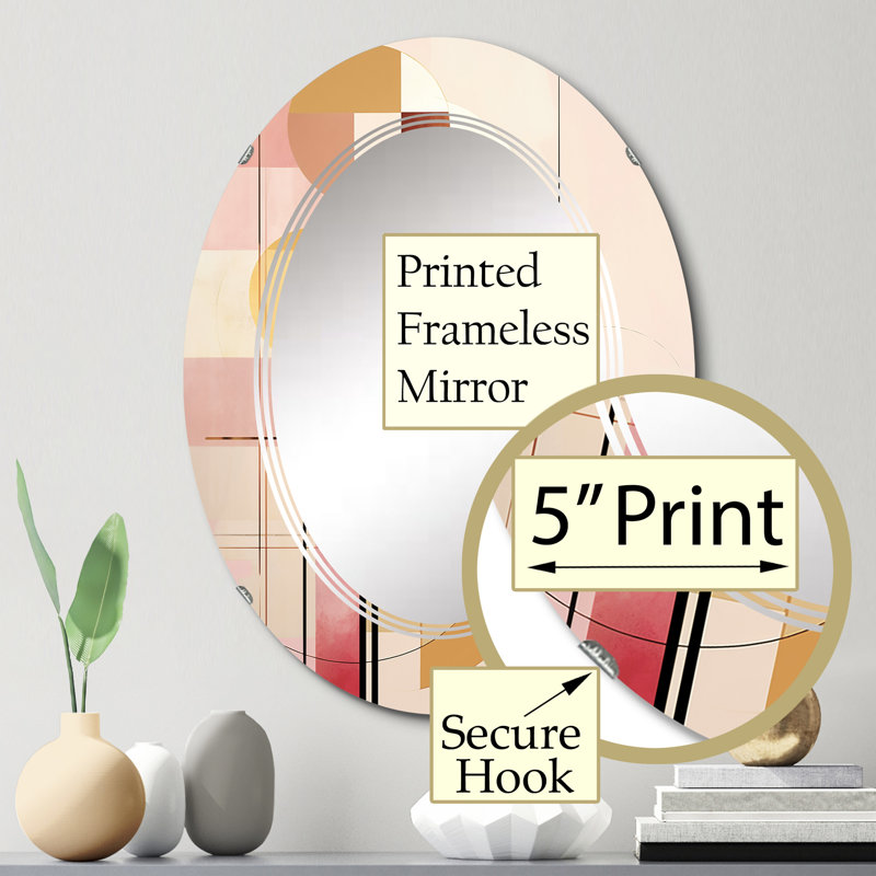 Calderville - Miroir mural moderne ovale, 30 po x 20 po