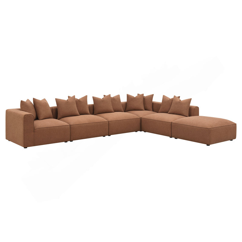 Canapé modulaire 6 pièces Colleen, Terracotta