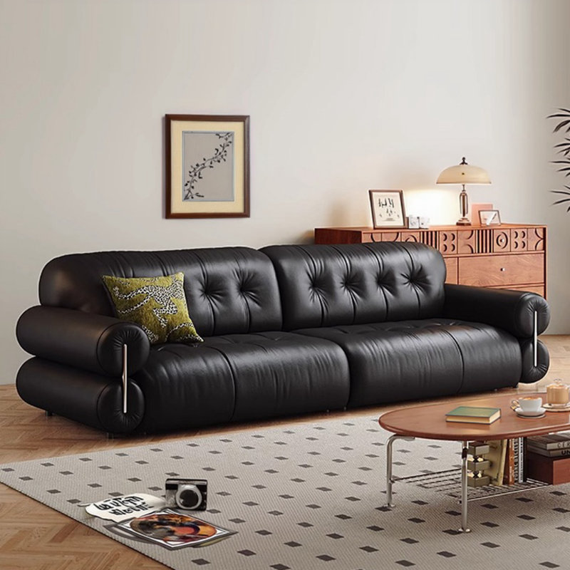 Canapé noir luxueux de style français