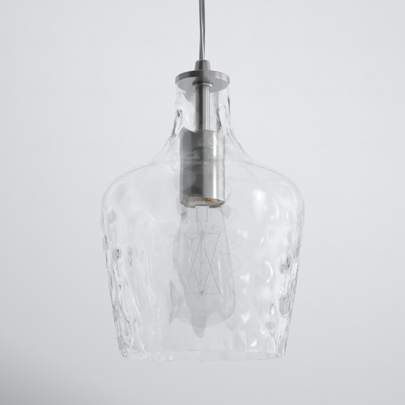 Luminaire suspendu en verre 1 lumière Dollie, Argent