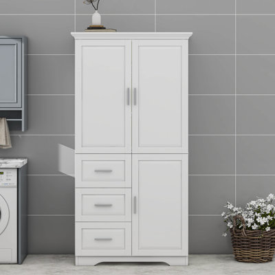 Tall And Wide Storage Cabinet With Drawers