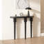 Console demi-cercle en bois massif noir-1569040262