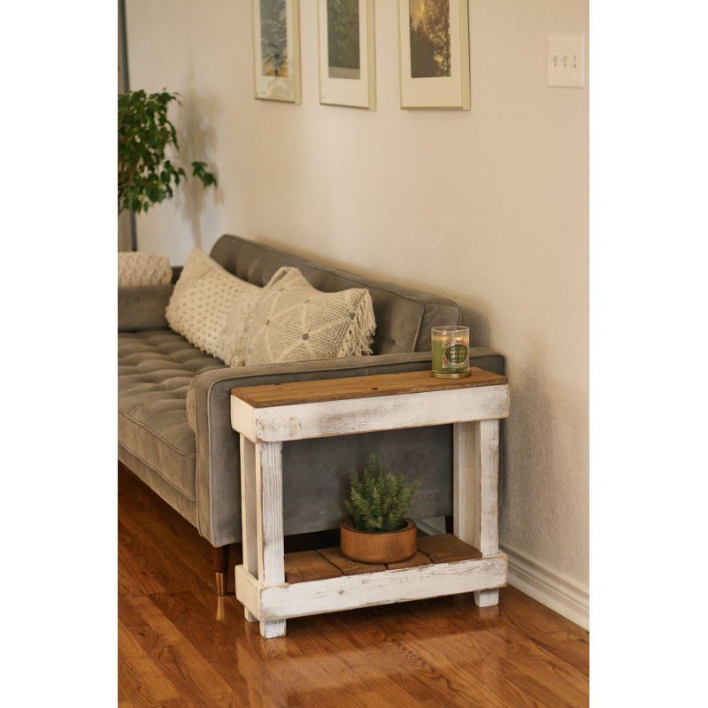 Rayshaud Solid Wood End Table, White