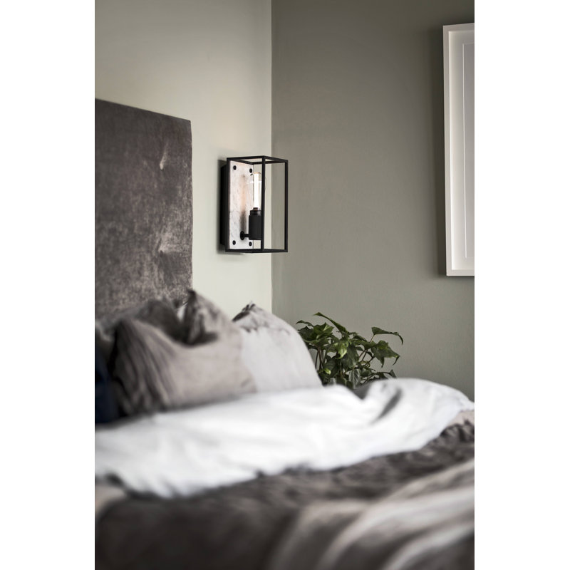 1 - Light Flush Mounted Sconce, White Marble