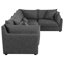 Canapé modulaire noir s 5, structure en pin, coussins, amovible pour le nettoyage