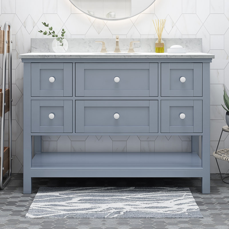 Base de meuble-lavabo simple 48,25 po Alexia Johnson seulement, Gris