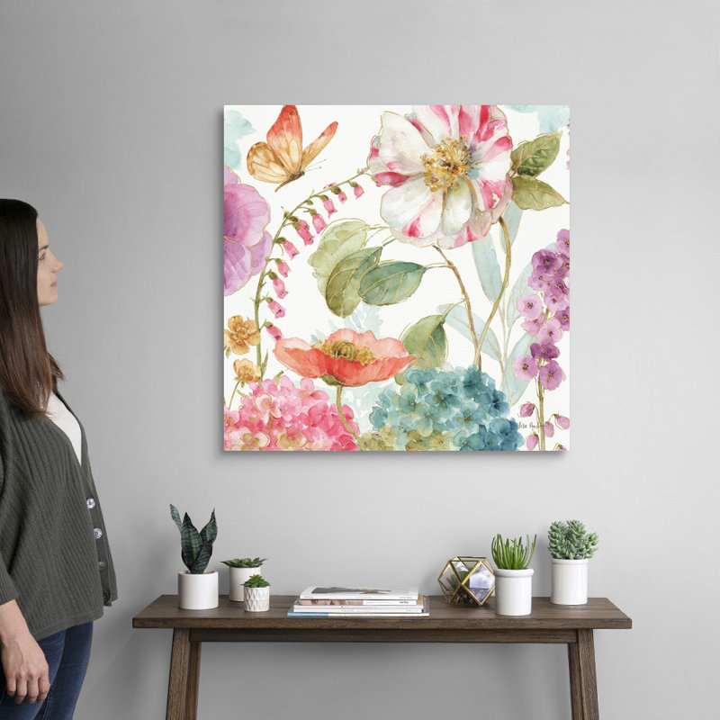 «Rainbow Seeds Flowers II» par Audit Lisa - reproduction d'art sur toile, H 30 po x l 30 po x P 1 po, Toile tendue