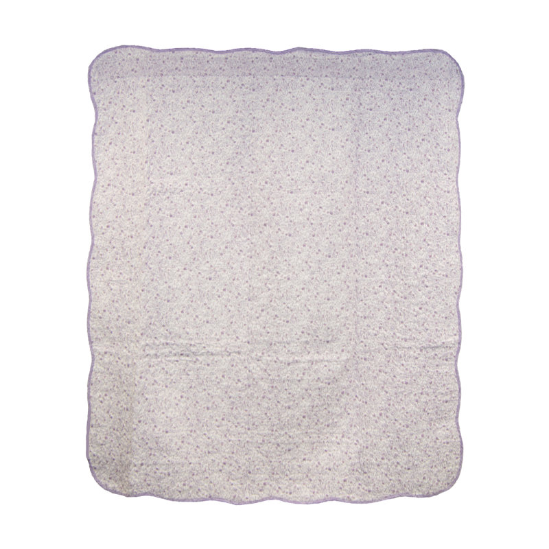 Lavender Rose Cotton Quilted Throw Blanket