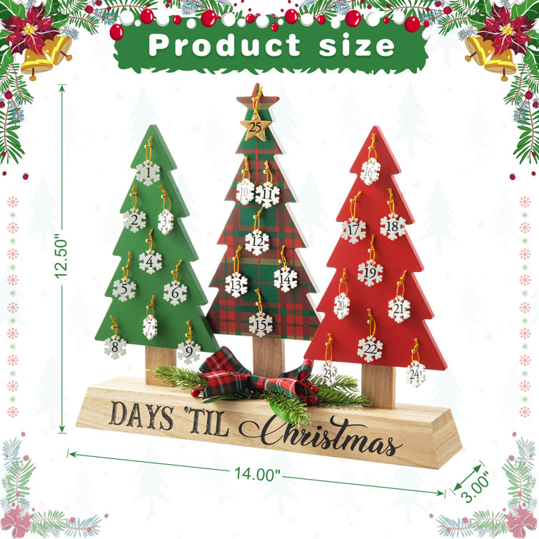 Melissa & Doug Countdown to Christmas Wooden Advent Calendar, Multicolor