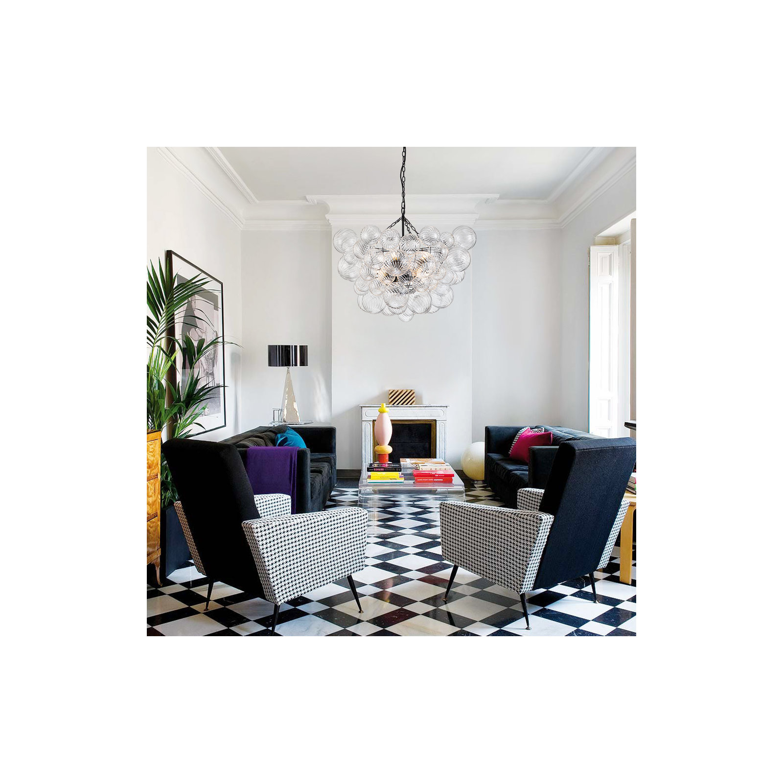 8 - Light Dimmable Chandelier, Black