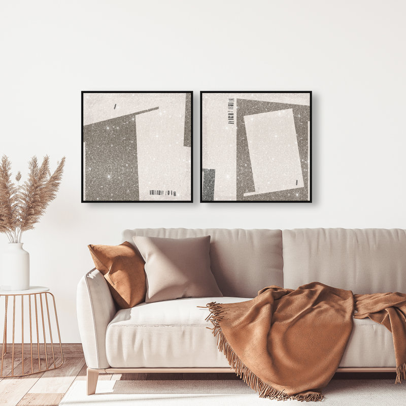 Structural Set Set by Oliver Gal, 25"H x 25"W, Black Floater Frame