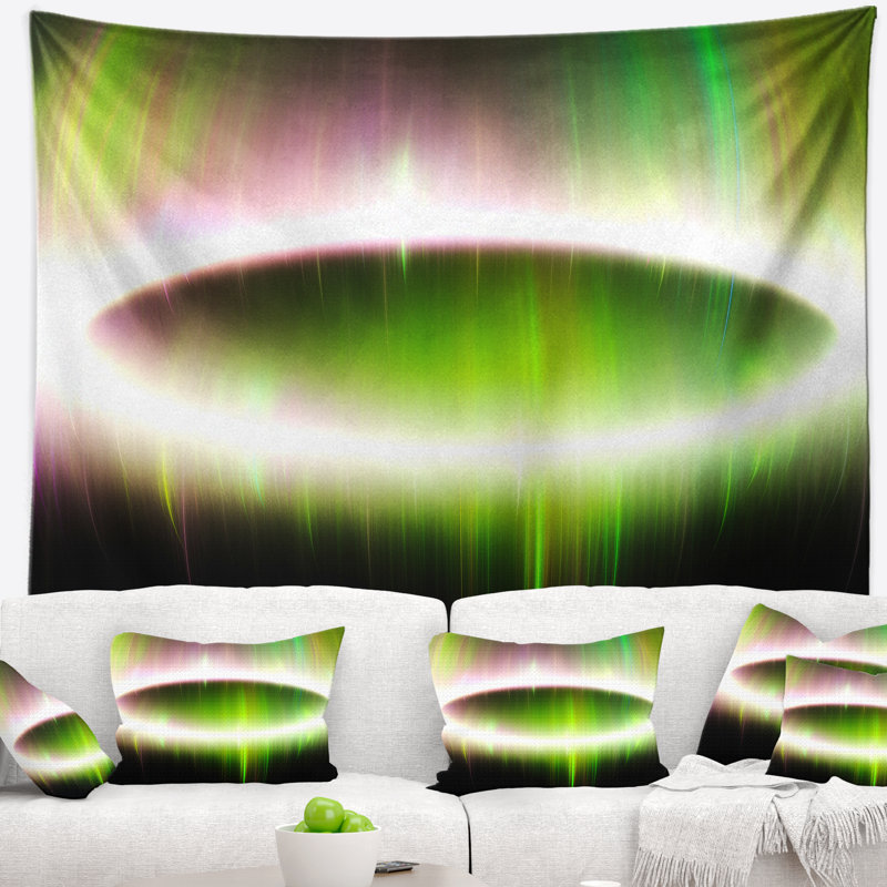 Tapisserie à lumières abstraites de belle couleur septentrionale, H 50 po x l 60 po