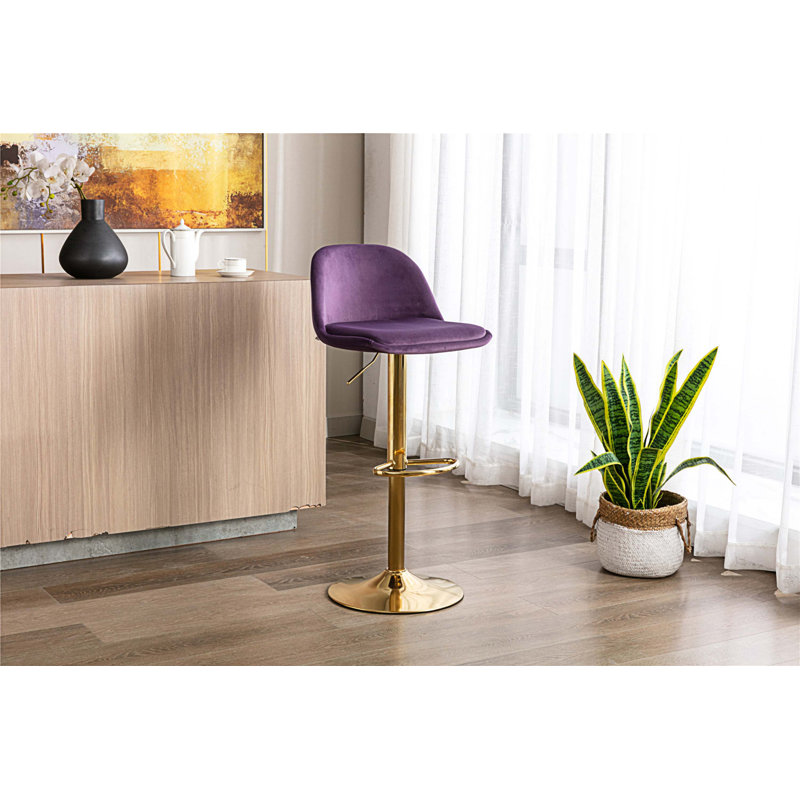 Tabouret à hauteur réglable Marell, Mauve
