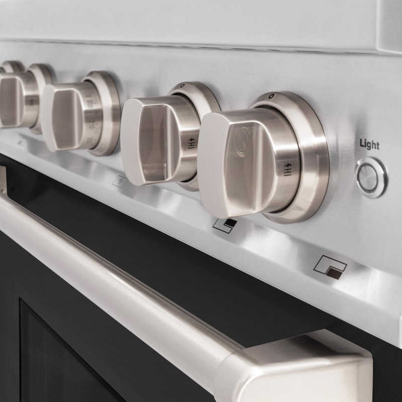 ZLINE 30" Classic Dual Fuel Black Matte Door Range w/ 4 Burners and Convection Oven, Black
