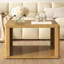 Table basse carrée pour le salon en ferme Table basse avec rangement, table centrale à 2 niveaux avec compartiment de rangement semi-ouvert de 30,8 po-1717532716