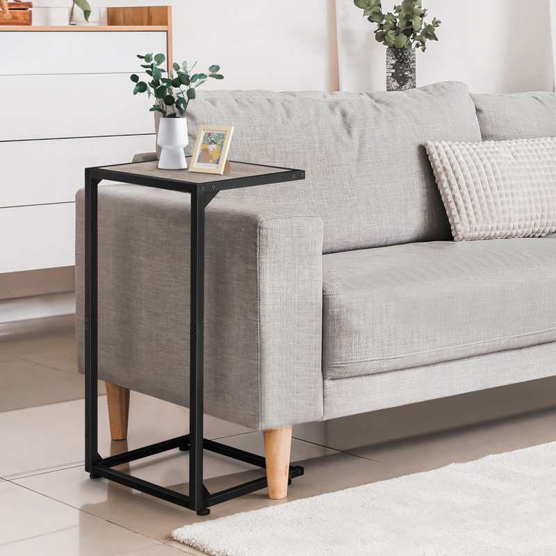 2-Pack Horizontal C-Shaped Side Table Gray
