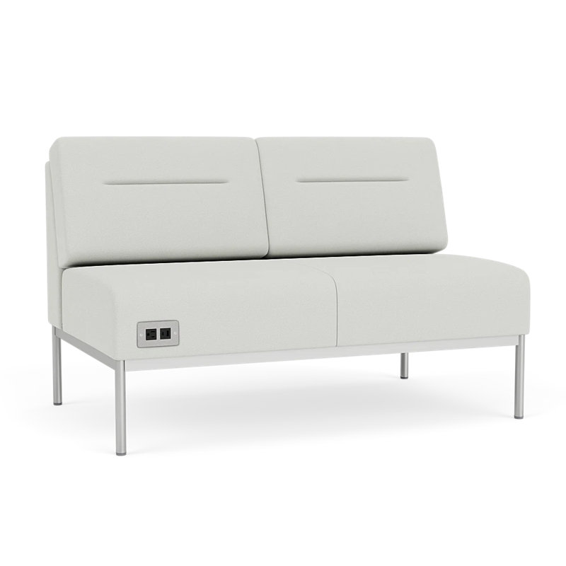 Causeuse Darsey, Avec alimentation, Argent argent, Ombre portes ouvertes