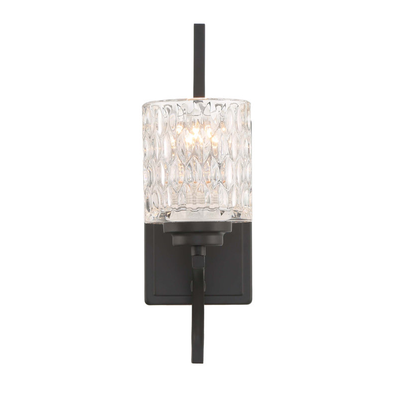 1 - Light Dimmable Black Armed Sconce