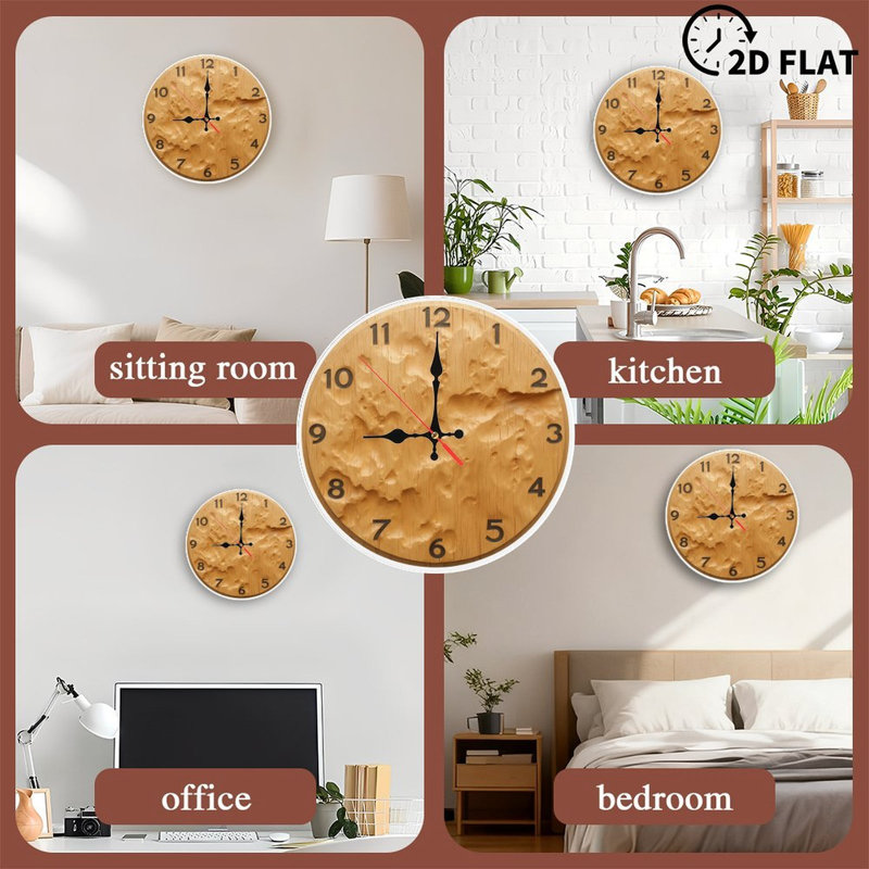 Horloge murale rustique en bois sculpté
