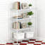 Étagère de rangement robuste en métal à 4 niveaux, idéale pour diverses pièces, style américain, étagère verticale polyvalente pour assemblage d'outils, salon et chambre à coucher pratiques, peinture au four lisse