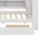 Lit plateforme contemporain avec tablettes de rangement intégrées, tiroirs, station de charge, DEL, bureau et tête de lit tapissier-129108538