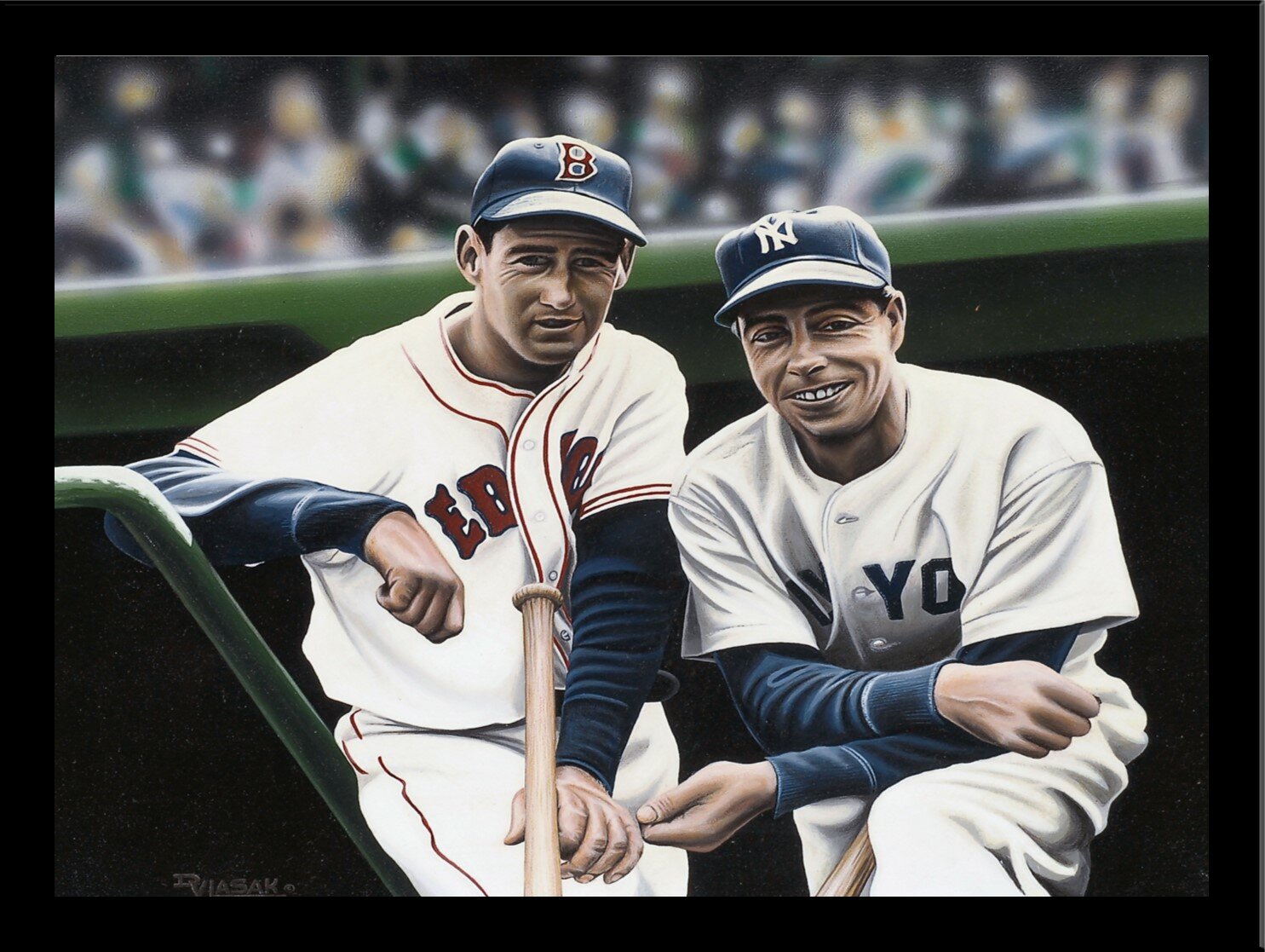 Buy Art For Less Ted Williams And Joe DiMaggio Framed On Paper by