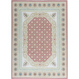 Hand-Knotted High-Quality Rose and Ivory Area Rug