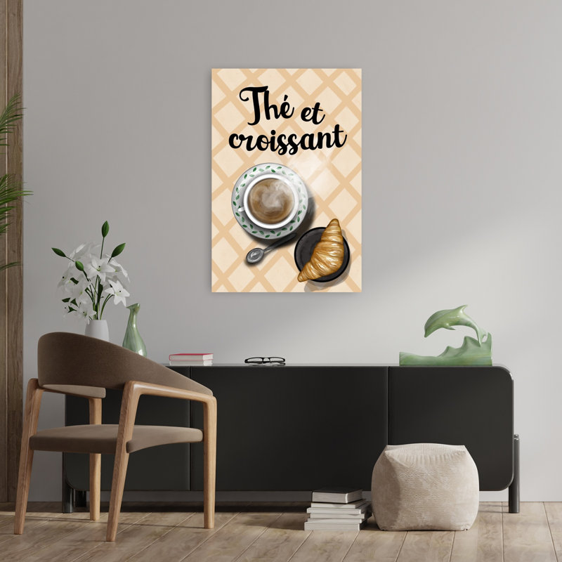 «French Tea Croissant», art mural, H 36 po x l 24 po