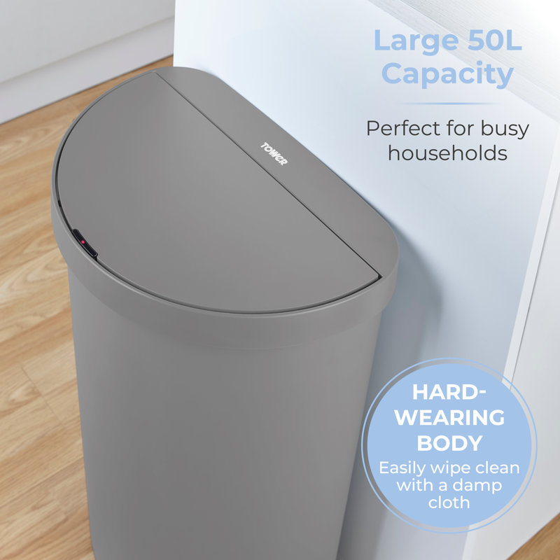 50 Litre Motion Sensor Recycling Bin, Grey
