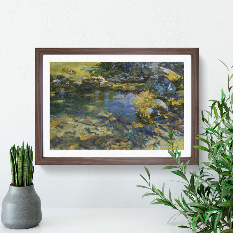 Alpine Pool by John Singer Sargent - Picture Frame Graphic Art, 27cm H x 36cm W x 2cm D, Walnut Framed