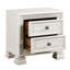 Table de chevet de luxe classique avec 2 tiroirs de style perle blanche et finition