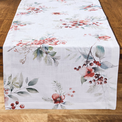 Split P First Snow Floral Table Runner 15" X 72"