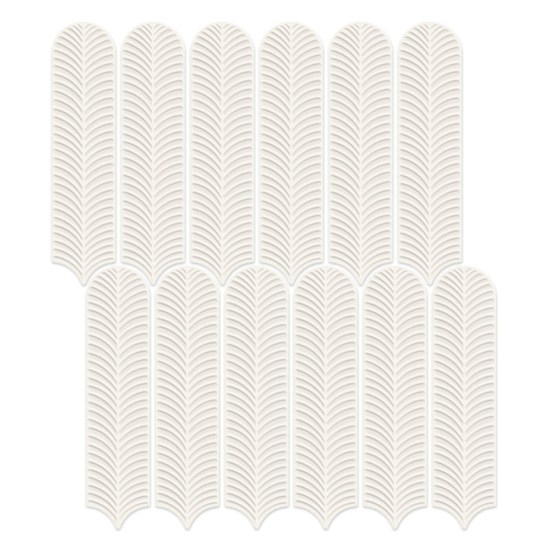 Feather 3 in. x 12 in. 3D Glossy Ceramic Subway Wall Tile (20 PCS, 4.84 Sq. Ft./Case), Cream