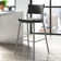 NPS Café Time Stool, Charcoal Slate Top & Silver Frame