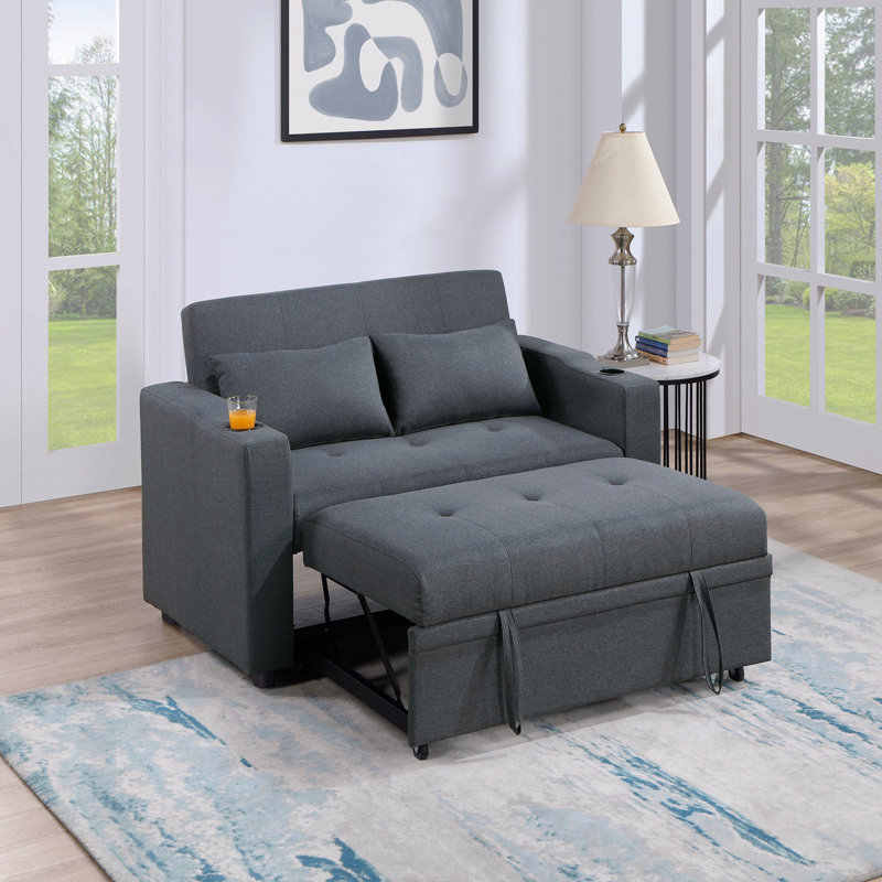Canapé-lit de style contemporain gris anthracite, Gris anthracite