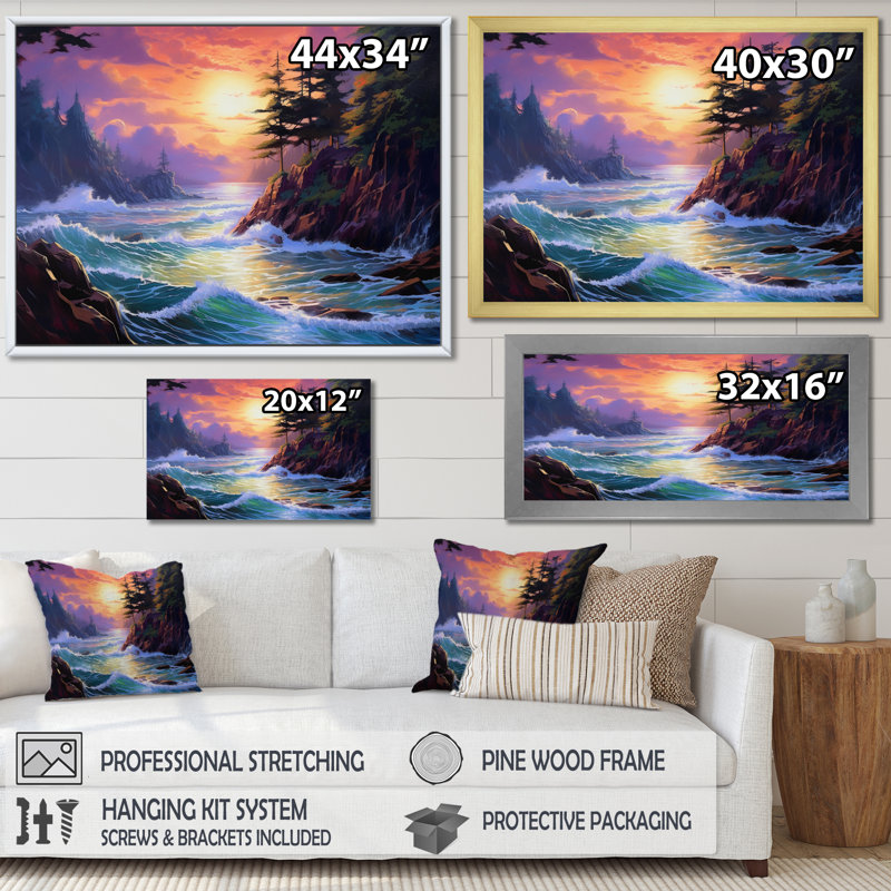 «Tropical Paradise I», reproduction sur toile, H 34 po x l 44 po x P 1,5 po, Cadre simple blanc