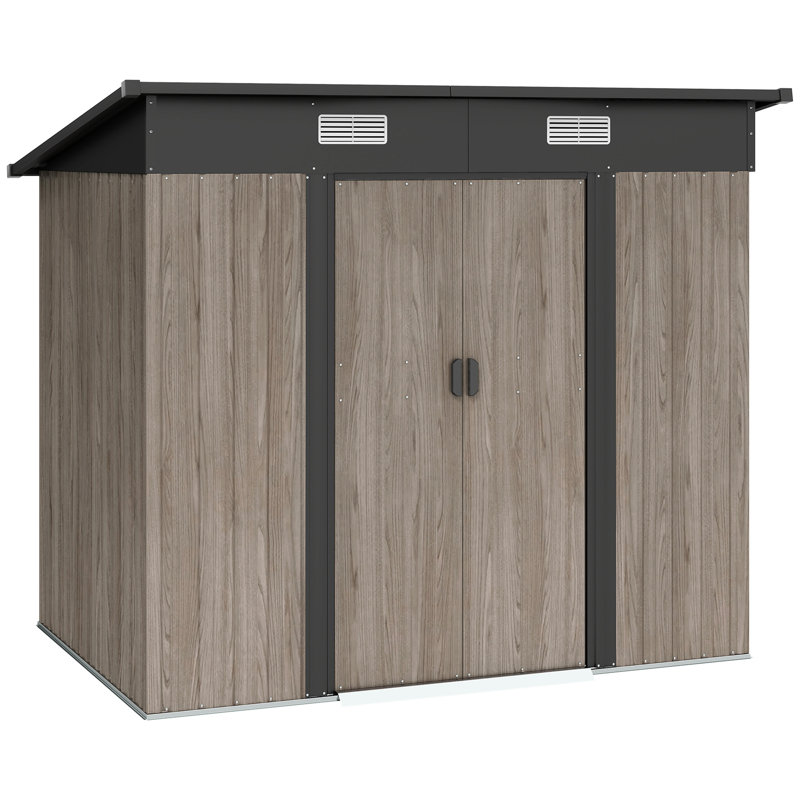 Garden 7 ft. W x 4 ft. D Steel Storage Shed