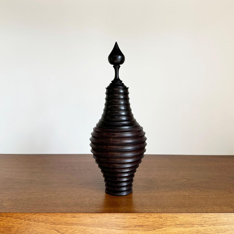Ebony Wood Collection Wood Jar, 10"