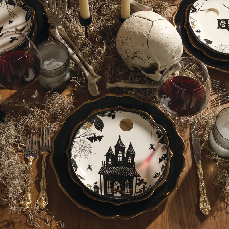 Lenox Vintage Halloween Haunted Accent Plates, Set of 4