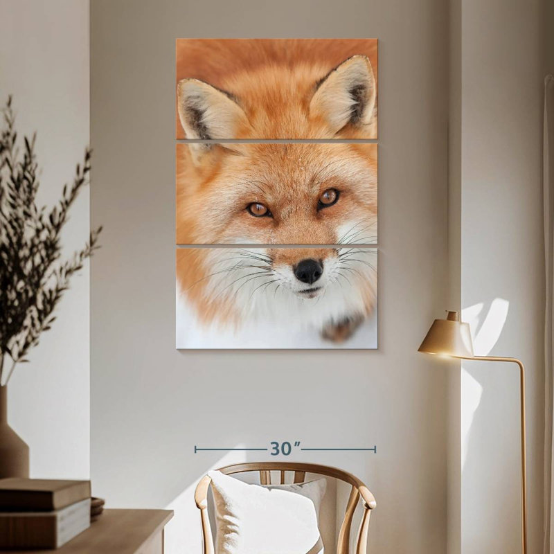 Brampt Fluffy Red Fox, 65" H x 42" W